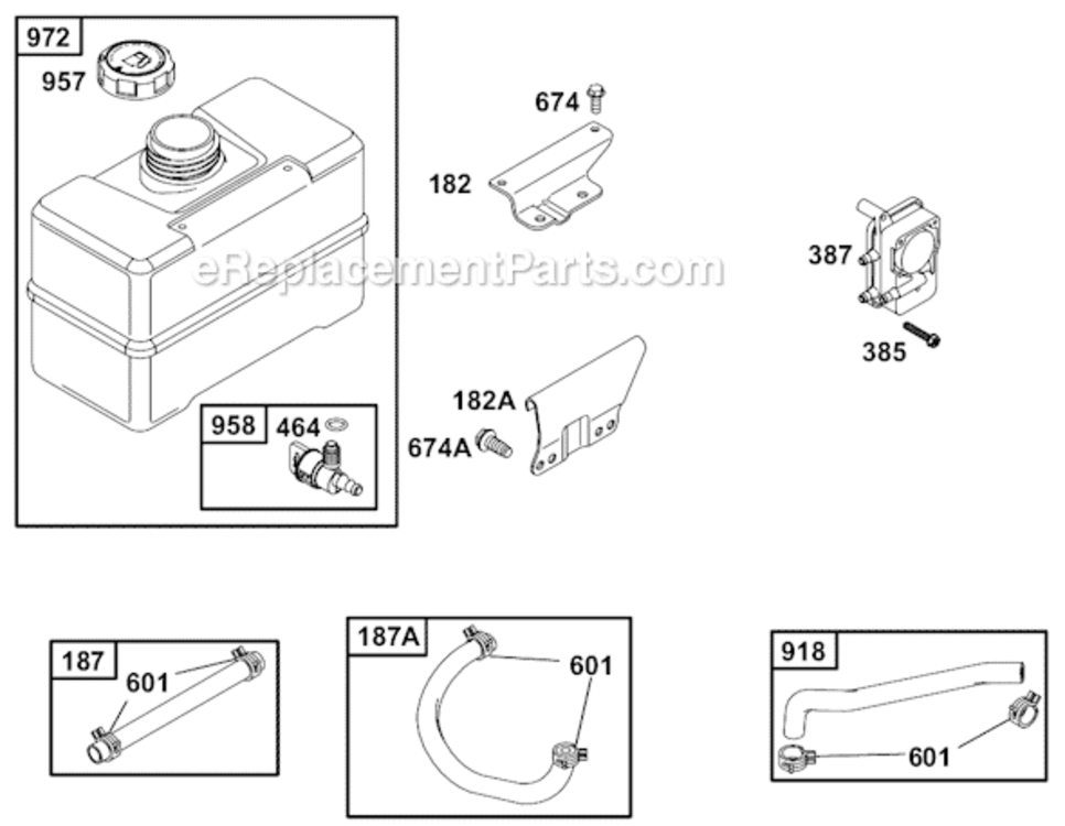 Page F Diagram and Parts List for 19A400  Briggs and Stratton Engine